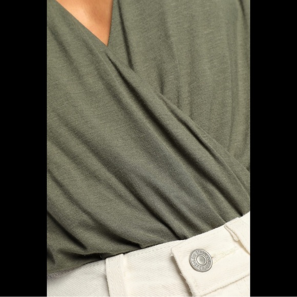 Lulu’s Olive Green Surplice Bodysuit - Picture 6 of 6